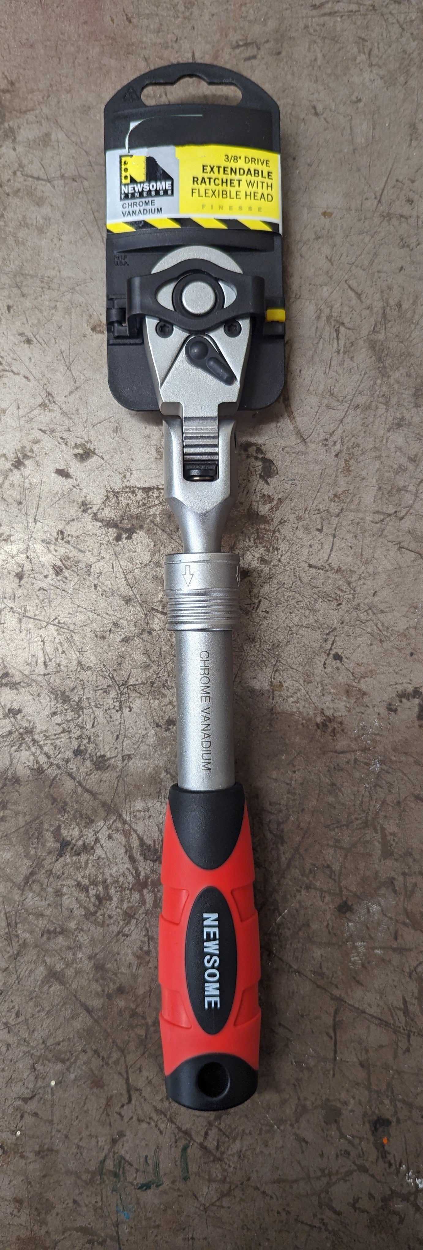 Newsome 3/8" Drive extendable ratchet with flexible head