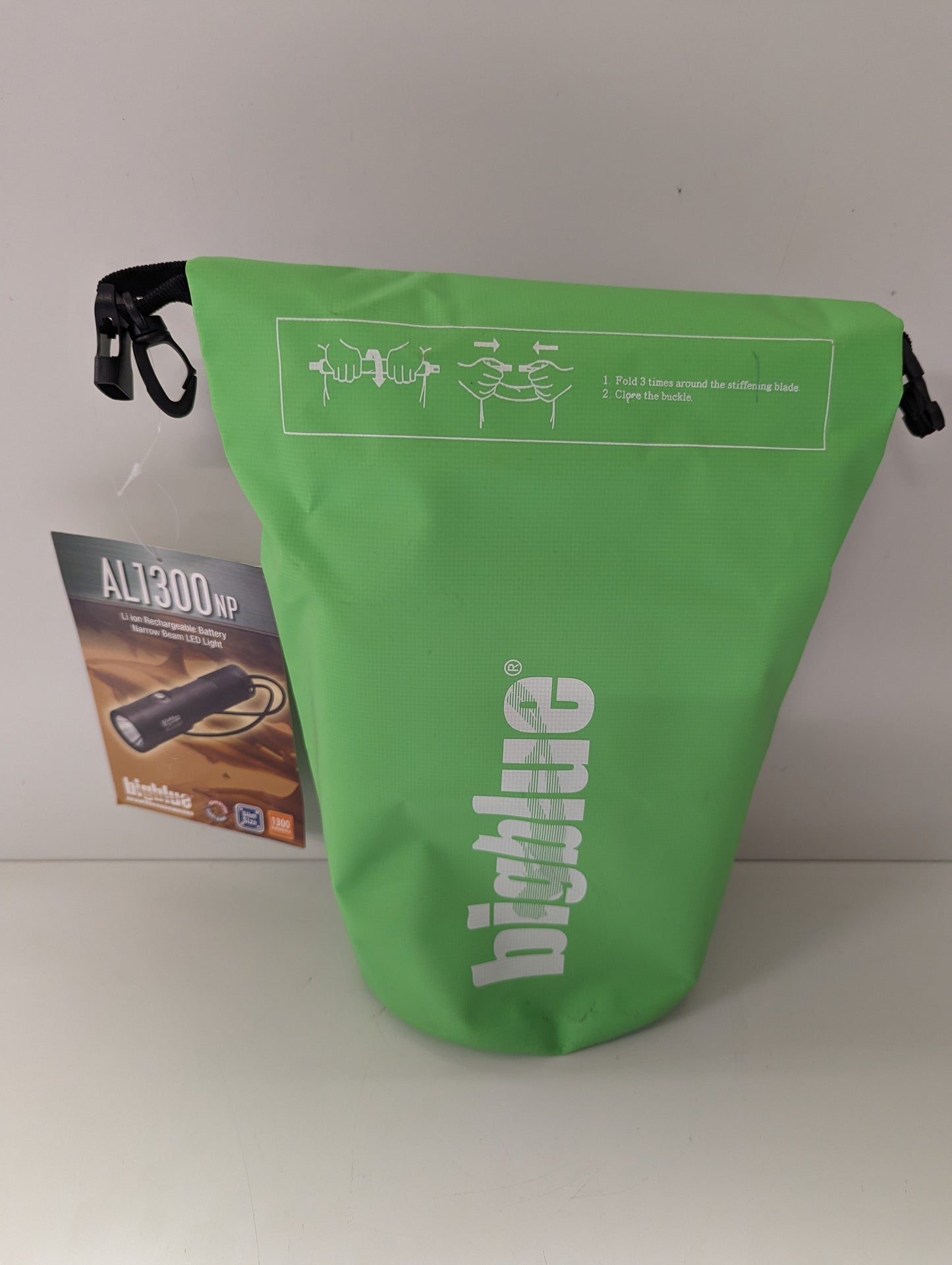 Bigblue AL 1300NP rechargable battery narrowbeam LED Light W/ Dry Bag