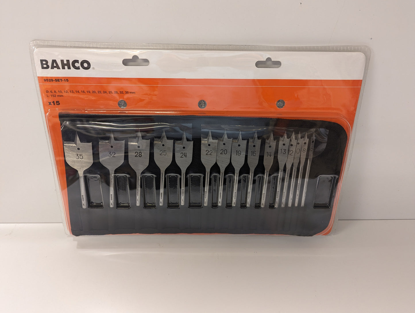 Bahco 15 piece wood bit set 6-35mm