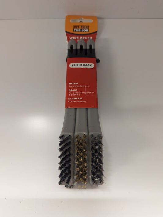Fit For the Job Wire Brush Set - Triple Pack - Nylon, Brass, Stainless