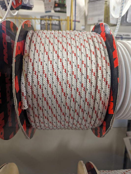 8mm RED FLK D/Braid Polyester Rope