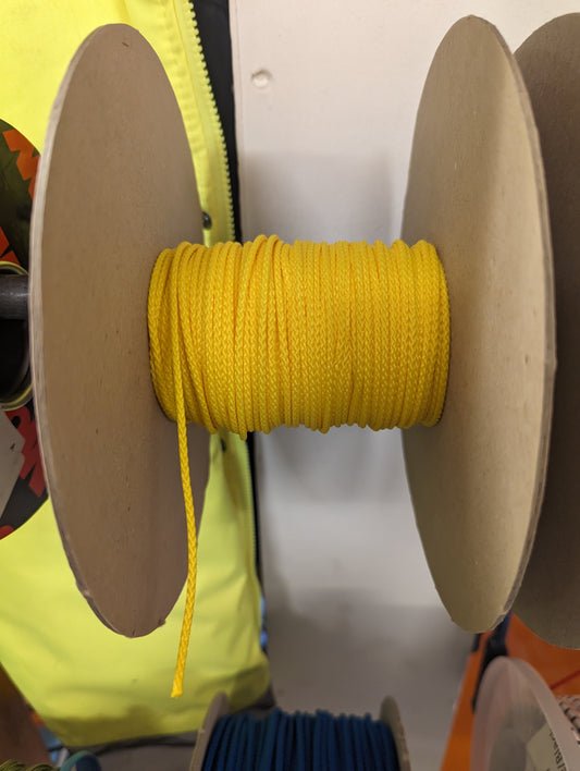 3mm Yellow 8-Plait Polypropylene Rope