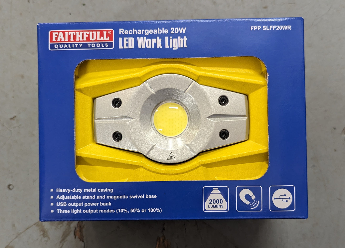 Faithful Rechargable LED Work Light 20W