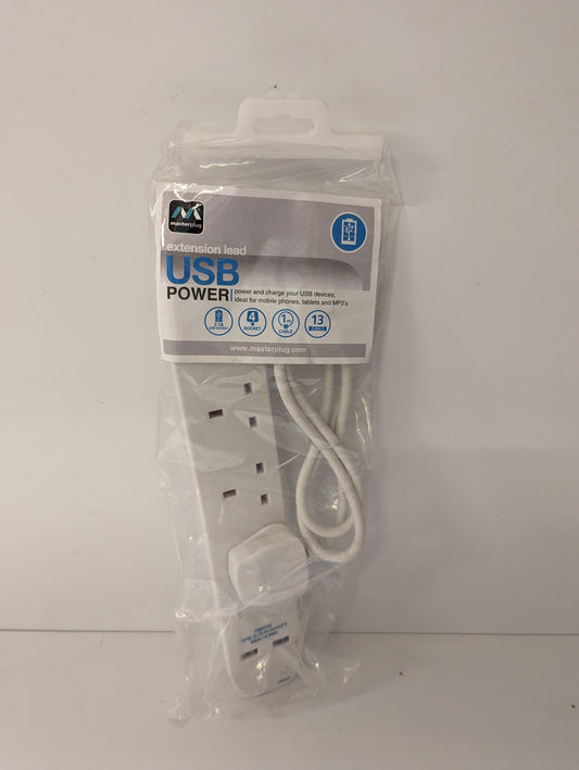 Master Plug Extension Lead USB Power